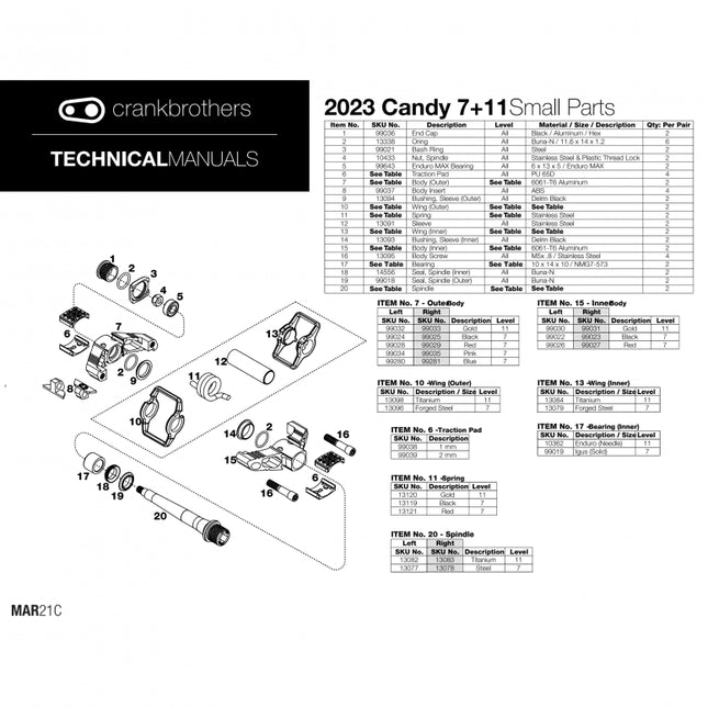 Crankbrothers Candy pedal body screw - CRB-13095 - Aerolux