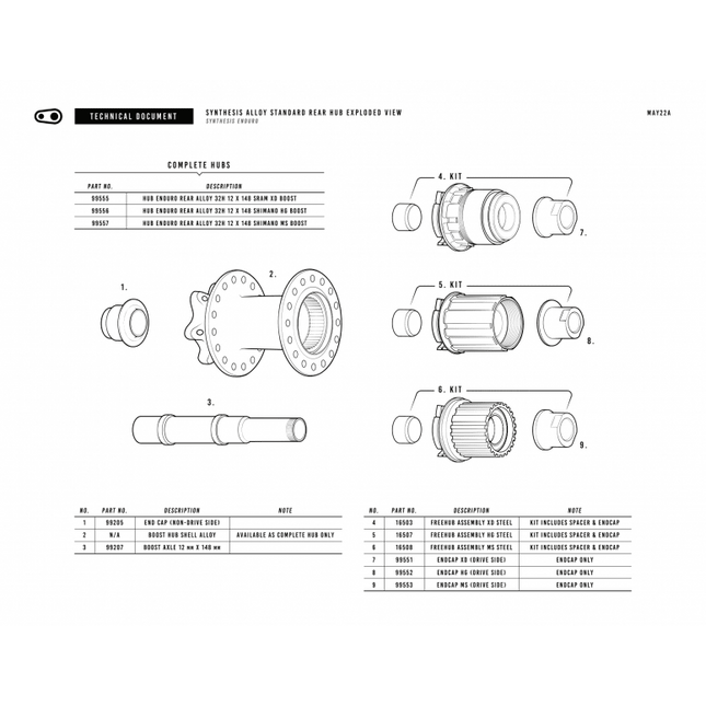 Crankbrothers Synthesis E Rear Hub XD - CRB-99555 - Aerolux