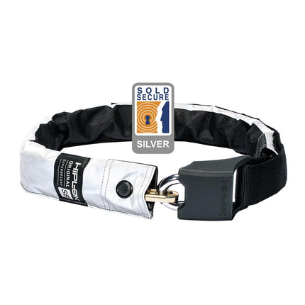 Hiplok ORIGINAL V1.5 Wearable Chain Lock 8mm x 90cm - waist 24 - 44 inches (Silver Sold Secure) High Visibility - HLV150SB - Aerolux