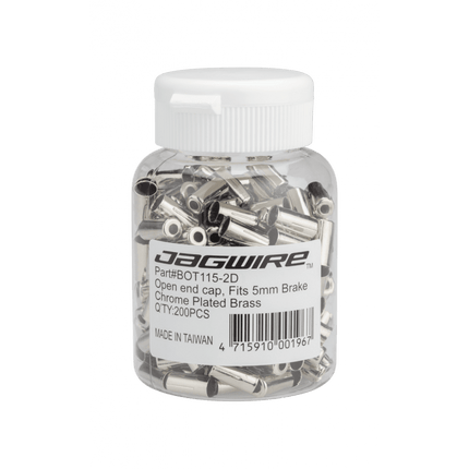 Jagwire End caps Open - 5mm Brake Crimp - Brass - JW-BOT115-2D - Aerolux