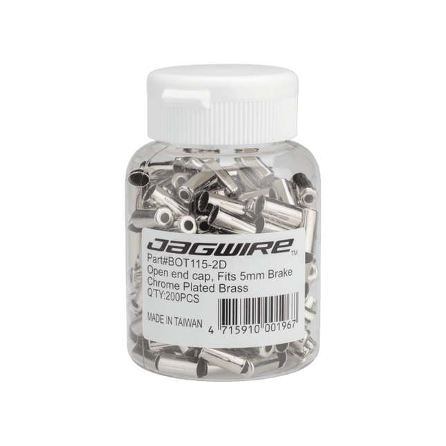 Jagwire End caps Open - 5mm Brake Crimp - Brass - JW-BOT115-2D - Aerolux