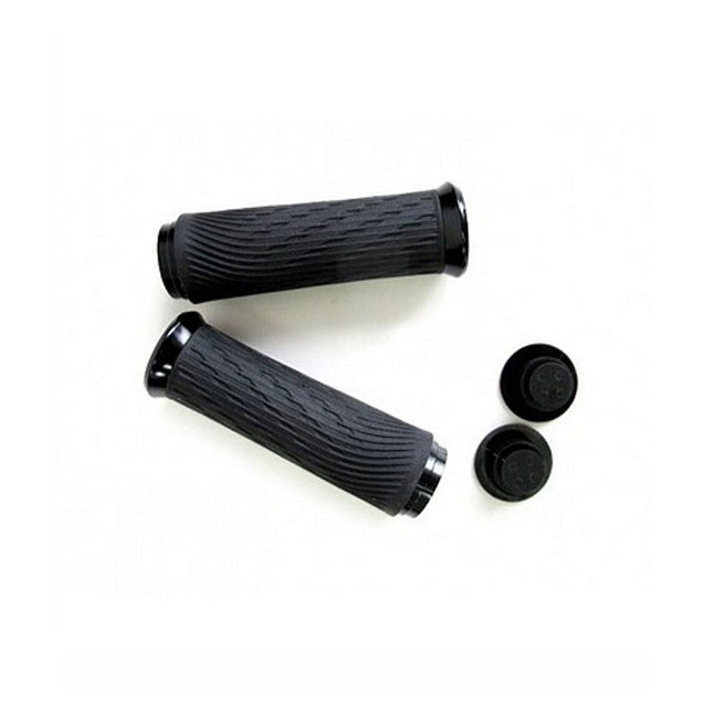 Locking Grips for Grip Shift Full Length 122mm with Black Clamps and End Plug - HGS13003 - Aerolux