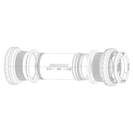Quarq Spare - Bottom Bracket Spindle Spacer Kit BB30 Quarq MTB (Drive Side Spacer 15.46, Outer/Inner Adjuster Rings and Screw) - QS8000001 - Aerolux