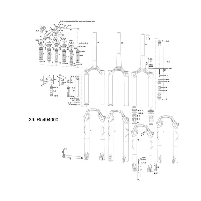 RockShox Fork Service Kit - Dual Air, SID A1/Reba A1 - R5494000 - Aerolux
