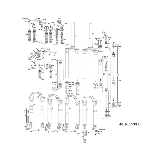 RockShox Spare - Front Suspension Service Kit (Full), Dual Position Air/Motion Control DNA - 2012 Revelation - R5553000 - Aerolux