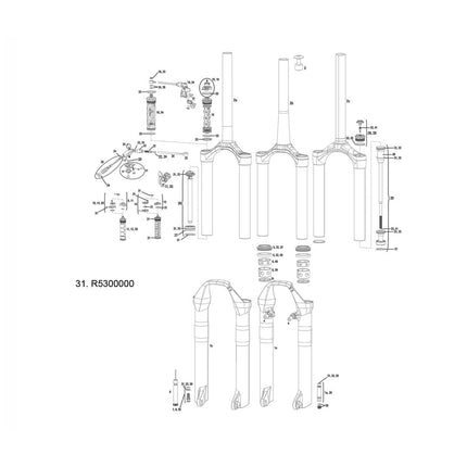RockShox Spare - Front Suspension Service Service Kit 08 - 15 SIDA (80/100mm Chassis Only) - R5300000 - Aerolux