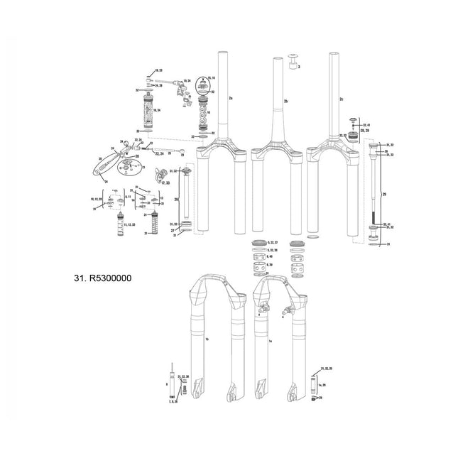 RockShox Spare - Front Suspension Service Service Kit 08 - 15 SIDA (80/100mm Chassis Only) - R5300000 - Aerolux