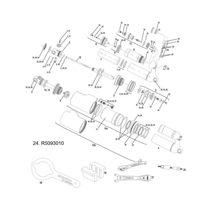 RockShox Spare - Rear Shock Service Kit, Air Can - 2011 Vivid Air - R5093010 - Aerolux