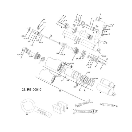 RockShox Spare - Rear Shock Service Kit Basic - 2011 Vivid Air - R5100010 - Aerolux