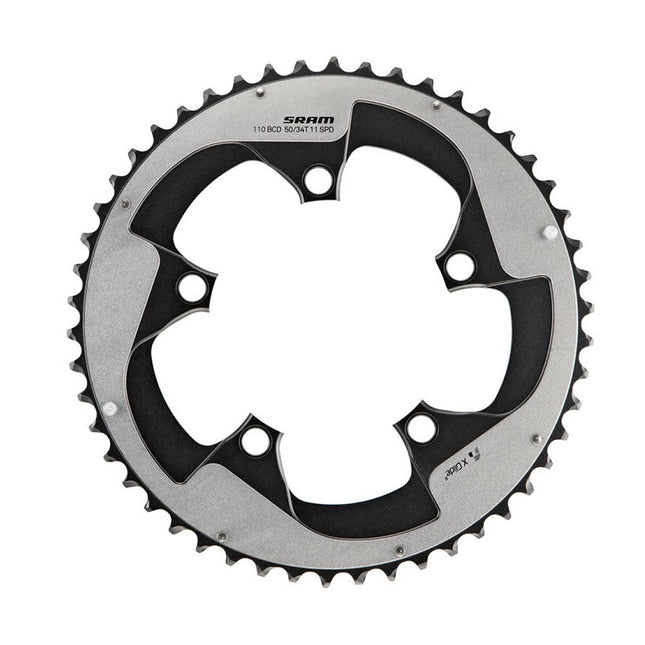 SRAM Chain Ring Road Force22 X - Glide R 50T Yaw 11 Speed S3 HiddenBolt/Non Hidden Bolt 110 Alum 5mm Blast Black BB30 or GXP (50 - 34) - CRS010001 - Aerolux