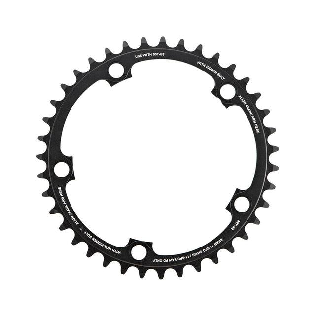 SRAM Chain Ring Road Red22/Force22 X - Glide R 39T Yaw 11 Speed S2130 Alum 3mm Blast Black (53 - 39) - CRS009005 - Aerolux