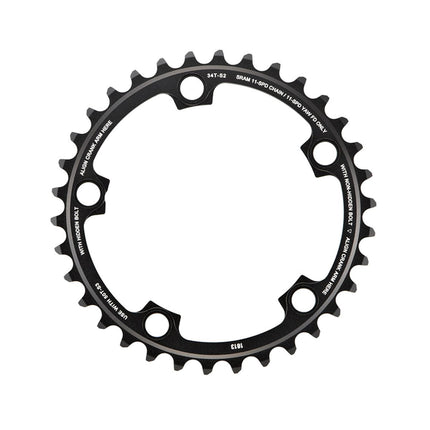 SRAM Chain Ring Road Red22/Force22/Rival22 X - Glide R 34T Yaw 11 Speed S2 110 Alum 3mm Blast Black (50 - 34) - CRS010008 - Aerolux