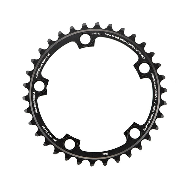 SRAM Chain Ring Road Red22/Force22/Rival22 X - Glide R 36T Yaw 11 Speed S1 110 Alum 3mm Blast Black (52 - 36 46 - 36) - CRS010009 - Aerolux