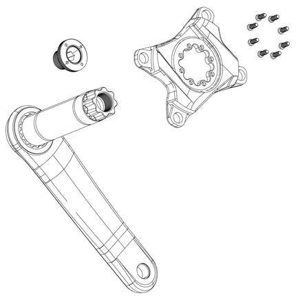 SRAM Crank Arm Bolt Kit Self - Extracting - SSP8073002 - Aerolux