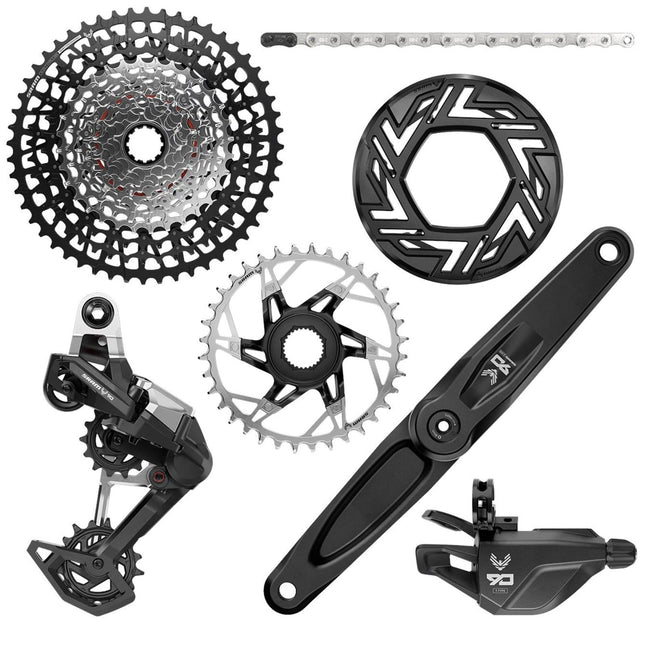 SRAM Eagle 90 Groupset EMTB BOSCH (RD, Single Click Trigger wClamp, FC Eagle 90 wCap, CR T - Type 36T, Clip - on Guard, GX T - Type chain 126l, CS XS - 1275 BLK 10 - 52t) - SGS8337004 - Aerolux
