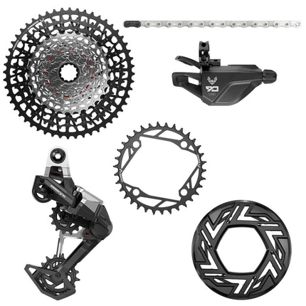 SRAM Eagle 90 Groupset Emtb (Rear Der, Single Click Trigger Wclamp, Cr 104Bcd T - Type 34T, Clip - On Guard , Gx T - Type Chain 126L, Cs Xs - 1275 Blk 10 - 52T) - Cranks Not Included - SGS8337000 - Aerolux