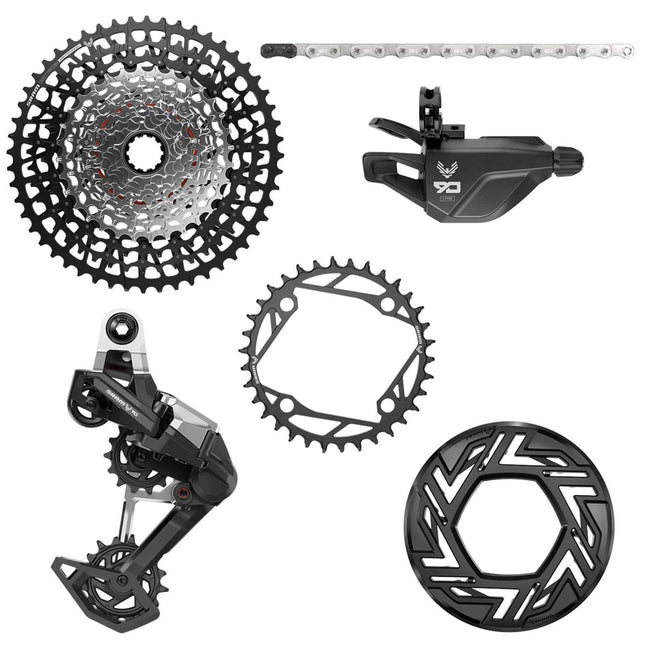 SRAM Eagle 90 Groupset Emtb (Rear Der, Single Click Trigger Wclamp, Cr 104Bcd T - Type 34T, Clip - On Guard , Gx T - Type Chain 126L, Cs Xs - 1275 Blk 10 - 52T) - Cranks Not Included - SGS8337000 - Aerolux