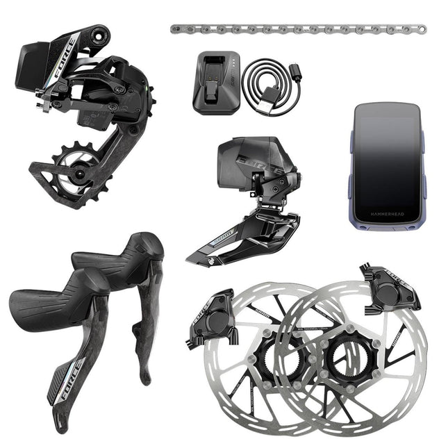 SRAM Force AXS 2X E1 Electr Hrd Groupset inc HammerHead Karoo - SGS8382000 - Aerolux