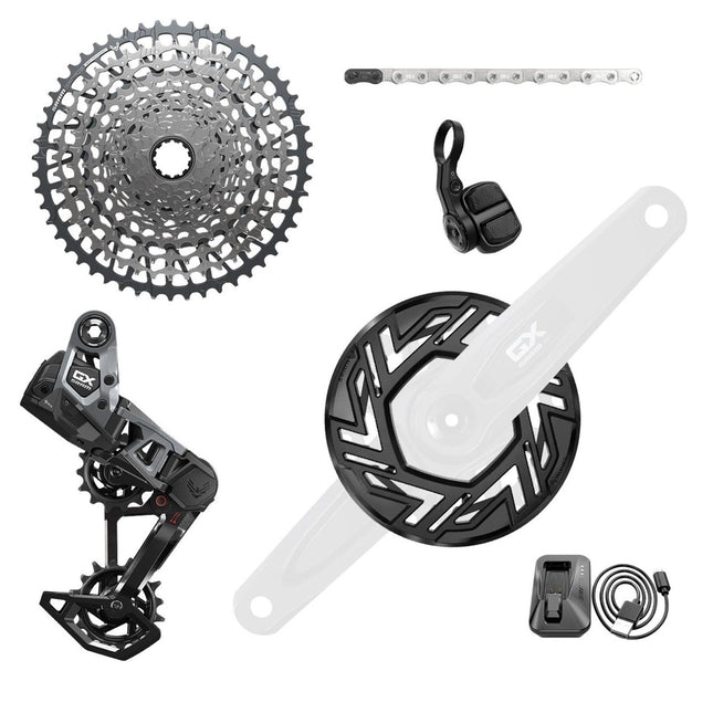 SRAM - GX T - Type Eagle E - Mtb 104Bcd Transmission Axs Groupset (Rd W/Battery/Charger/Cord, Ec Pod, Cr 104Bcd T - Type 34T,Clip - On Guard, Cn 126L, Cs Xs - 1275 10 - 52T) √± Cranks Not Included - SGS8282002 - Aerolux