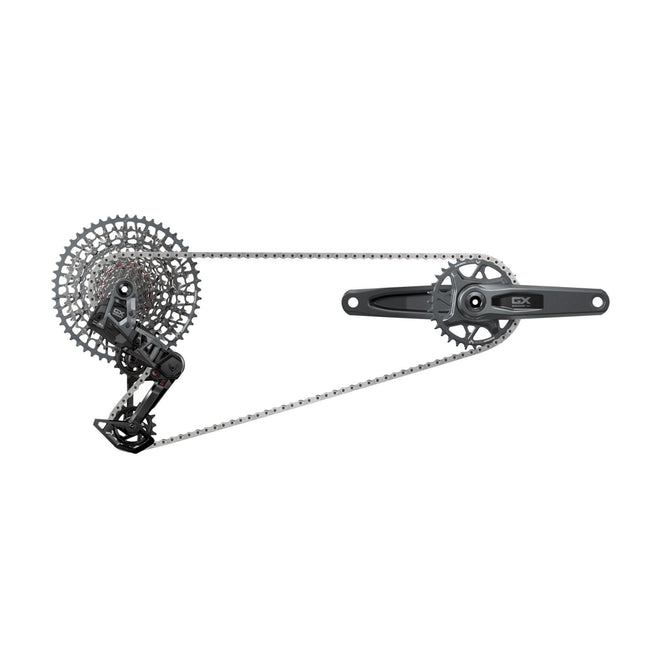SRAM GX T - Type Eagle Transmission AXS Groupset (RD w/Battery/Charger/Cord, EC POD, FC GX Q174 DUB MTB Wide w/DM 32t CR w/2 Guards, CN 126l, CS XS - 1275 10 - 52t) - SGS8169000 - Aerolux