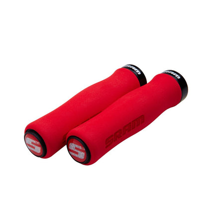 SRAM Locking Grips Contour Foam 129mm Red with Single Black Clamp and End Plugs - HGS6808 - Aerolux