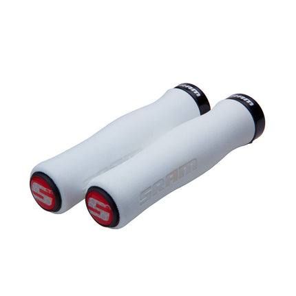 SRAM Locking Grips Contour Foam 129mm White with Single Black Clamp and End Plugs - HGS6809 - Aerolux
