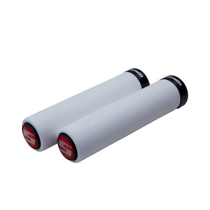 SRAM Locking Grips Foam 129mm White with Single Black Clamp and End Plugs - HGS6804 - Aerolux