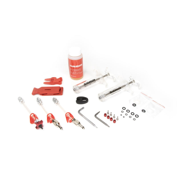 SRAM Pro Dot Brake Bleed Kit (2 Syringes/Fittings, Bleed Blocks, Torx Tool, Crowfoot, Bleeding Edge Fitting, Dot 5.1Hydraulic Fluid) V2 - X0/ Xx/ Guide/Level/Code/Hydroroad/G2 - BK8045002 - Aerolux