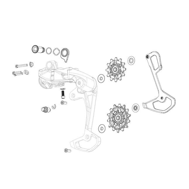 SRAM Rear Derailleur Cover Kit Clutch Including Screw GX Eagle AXS - SS8097002 - Aerolux