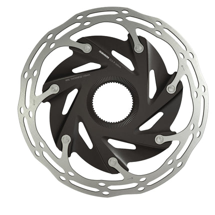 SRAM Rotor Centerline X Road 2 Piece CenterLock Black Rounded (includes internal tooled lockring) - DBS8122004 - Aerolux