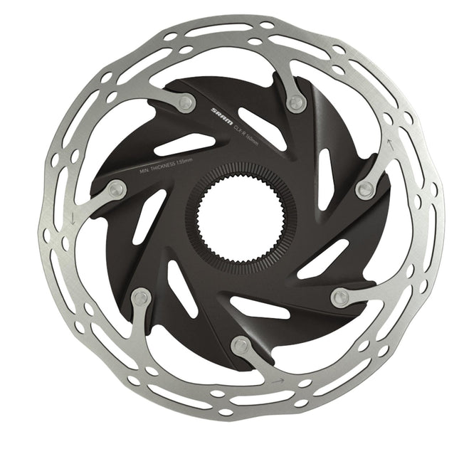 SRAM Rotor Centerline X Road 2 Piece CenterLock Black Rounded (includes internal tooled lockring) - DBS8122004 - Aerolux