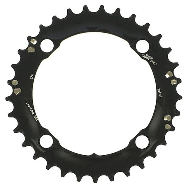 Sram Spare - Chain Ring MTB 42T 120 S2 AL6 Short Pin BB30 CNC 2X10 BlastBlack - CRT42XBS - Aerolux