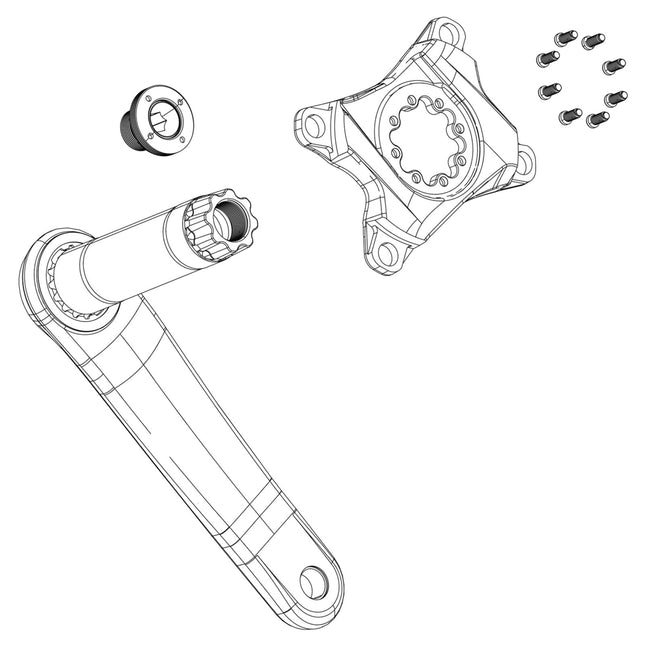 SRAM Spare - Crank Arm Bolt Kit Self - Extracting M18/M30 DUB Steel Black - SSP8066000 - Aerolux