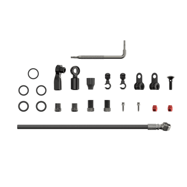 SRAM Spare - Disc Brake Hydraulic Hose Kit - Beveled Banjo - 2000mmblk (Inc. Banjo, Fittings) - Flat Mount,Red22,Force22,Rival22,Force 1,Force CX1,Apex1 HRD,S700 - SSP18040000 - Aerolux