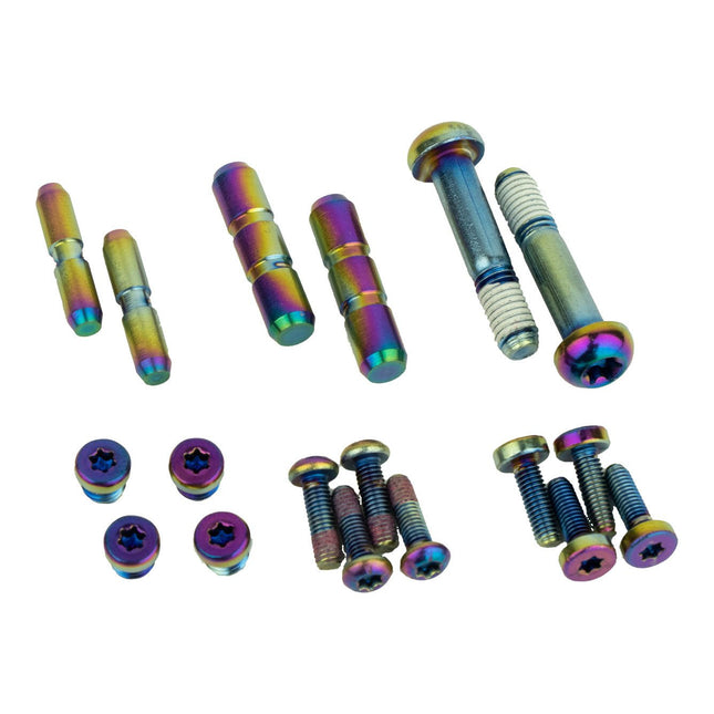 SRAM Spare - Disc Brake Lever Hardware Upgrade Kit - Rainbow (Includes Reservoir Cap Bolts, Bleed Screws, Swinglink Pins, MMX Bolts, Pivot Bolts) To Upgrade Qty 2 Levers, G2 Ult/RSC - SSP8029001 - Aerolux