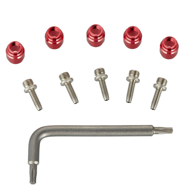 Sram Spare - Disc Brake Spare Lever Hydraulic Disc Brake Hose Fitting KitIncludes 5 Threaded HoseBarbs 5 Red Comp Fittings, 1 T8 TORX) Qty 5 - S8803002 - Aerolux