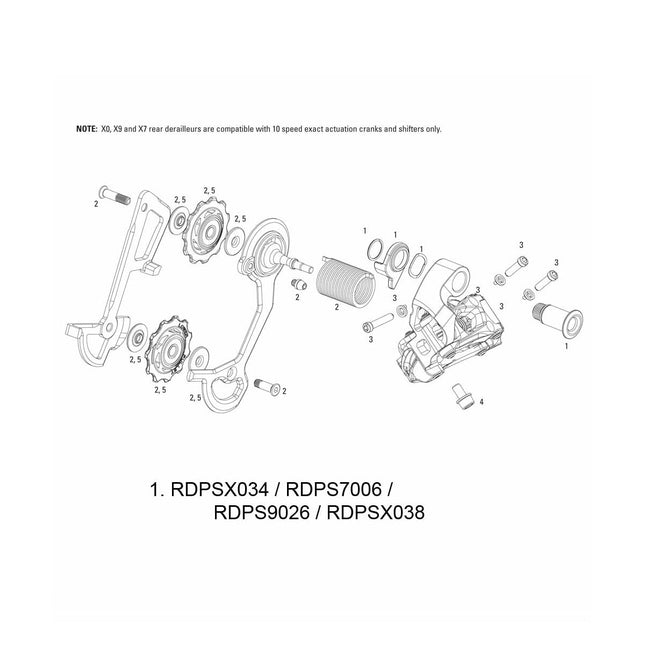 Sram Spare - Rear Derailleur Hanger Bolt Kit X0/X9 Type 2 / 2011 X0/X9 10Speed - RDPSX034 - Aerolux