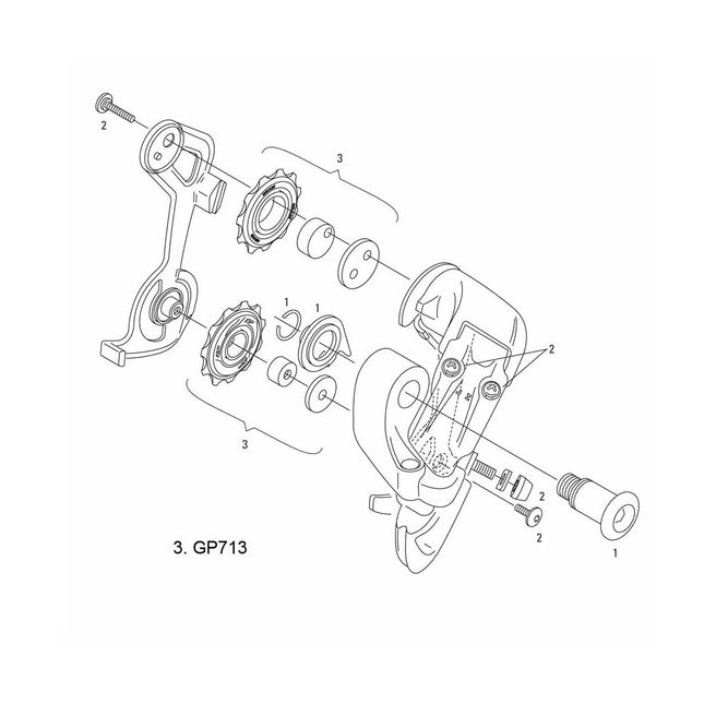 Sram Spare - Rear Derailleur Pulley Kit 2004 X9, 9.0SL / 2003 9.0 - GP713 - Aerolux