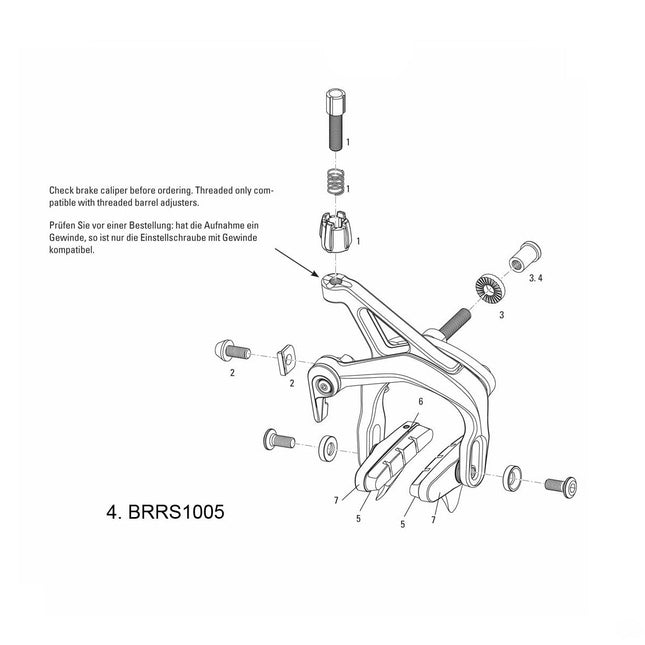 Sram Spare - Rim Brake Center Nut Set Rival/Force (12 16 20, 30mm) - BRRS1005 - Aerolux