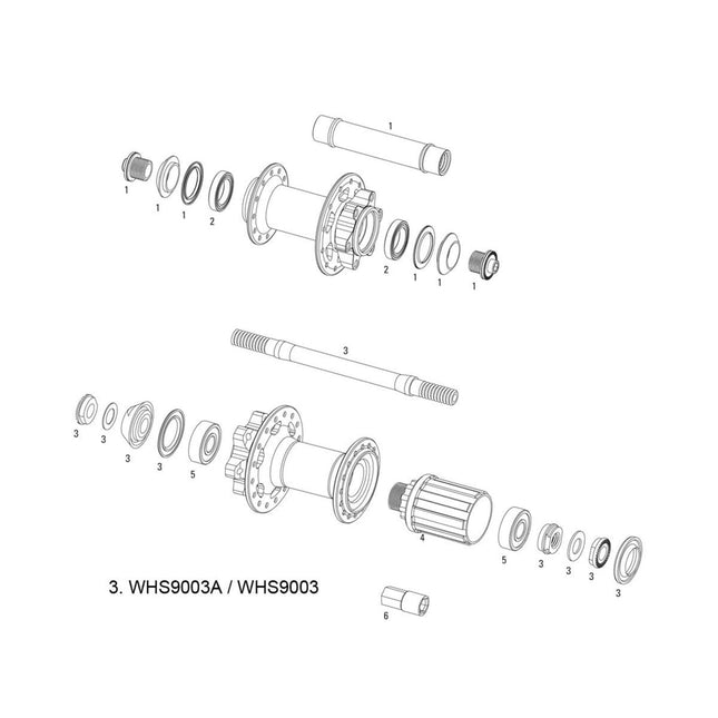 Sram Spare - Wheel Spare Parts Kit Axle Assembly X - 9 V2 Rear - WHS9003A - Aerolux