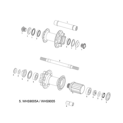 Sram Spare - Wheel Spare Parts Kit Hub Bearings X - 9/Rise 40 Rear, 2 - 6000 - WHS9005 - Aerolux