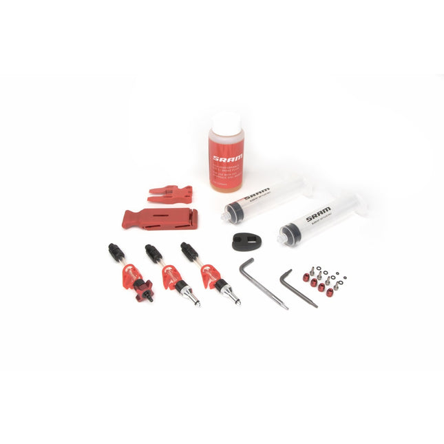 SRAM Standard Dot Brake Bleed Kit (2 Syringes/Fittings, Bleed Blocks, Torx Tool, Crowfoot, Bleeding Edge Fitting, Dot5.1 Hydraulic Fluid) V2 - X0/ Xx/ Guide/Level/Code/Hydroroad/G2 - BK8045000 - Aerolux