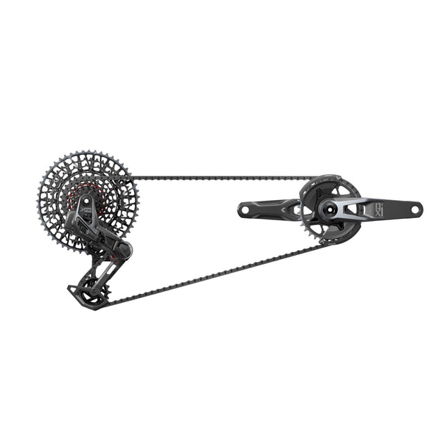 SRAM X0 T - Type Eagle Transmission AXS Groupset (Rd W/Battery/Charger/Cord, Ec Pod Ult, Fc X0 Q174 55mm Chainline DUB MTB Wide DM 32T CR W/2 Guards, Cn 126L, Cs Xs - 1295 10 - 52T) V2 - SGS8168003 - Aerolux