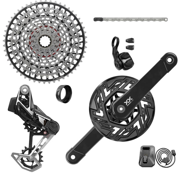 SRAM XX T - Type Eagle E - MTB Bosch Transmission AXS Groupset (RD w/Battery/Charger/Cord, EC POD Ult, FC XX Bosch ISIS 165 w/cap, CR T - Type 36T,Clip - on Guard, CN 126l, CS XS - 1297 10 - 52t) 2023 - SGS8280001 - Aerolux