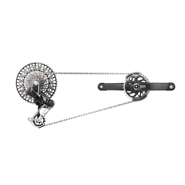 SRAM XX T - Type Eagle Transmission AXS Groupset (RD W/Battery/Charger/Cord, EC Pod Ult, FC XX Q174 55mm Chainline Dub MTB Wide W/DM 32T CR W/2 Guards, CN 126L, CS XS - 1297 10 - 52T) 2023 - SGS8167000 - Aerolux