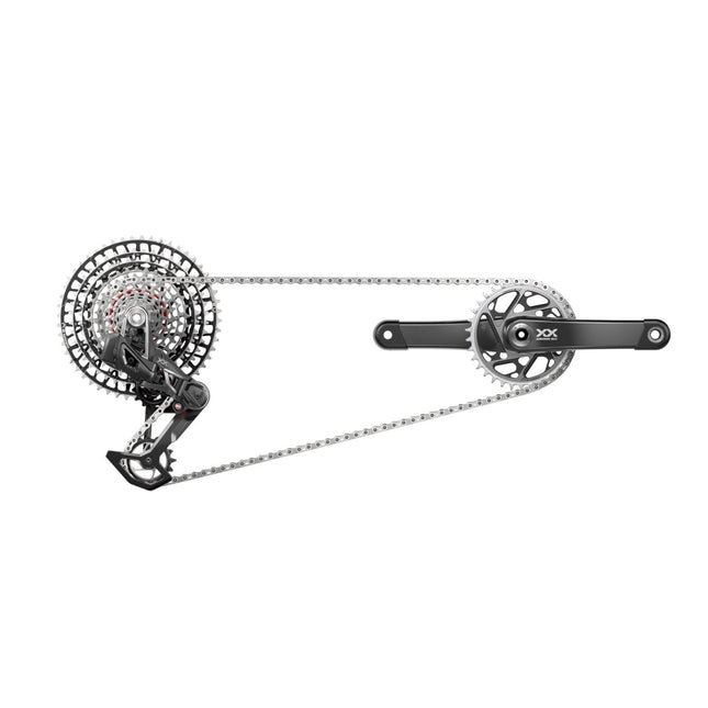 SRAM XXSL T - Type Eagle Transmission AXS Groupset (RD W/Battery/Charger/Cord, EC Pod Ult, FC XXSL Q174 55mm Chainline Dub W/DM 34T CR, CN 126L, CS XS - 1299 10 - 52T) 2023 - SGS8166000 - Aerolux