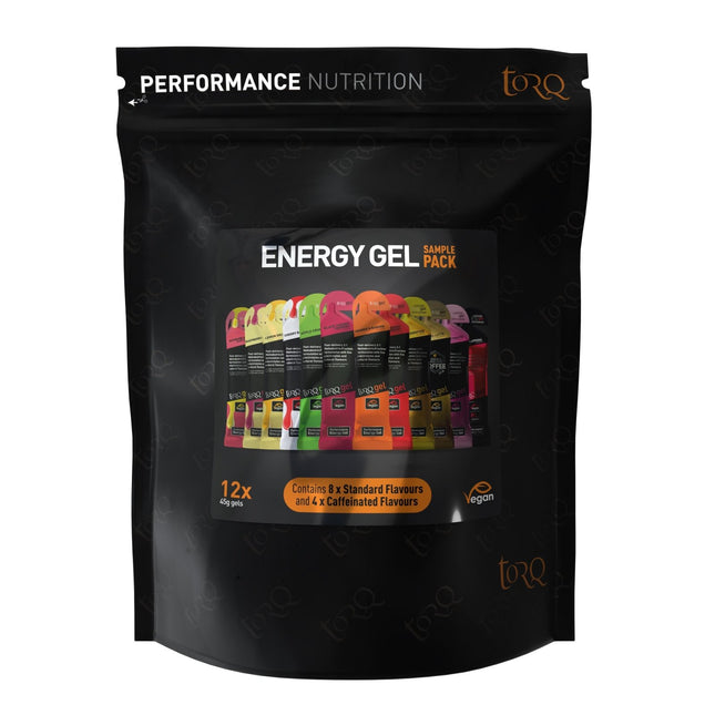 TORQ Gel Taster Pack - 12 Flavours [8 Regular/4 Natural Caffeine] - TQNGSAM12 - Aerolux