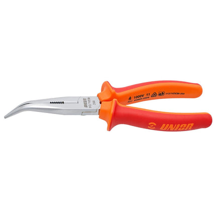 UNIOR Long Nose Pliers With Side Cutter And Pipe Grip, Bent - UN610438 - Aerolux