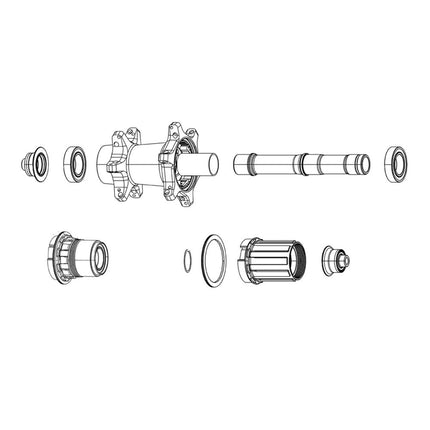 Zipp Spare - Wheel Axle End Cap Set Rear - 12x148 Boost, Fits 9/10 Speeddriver Body - Zipp ZM1 Hubs - SSP018059003 - Aerolux