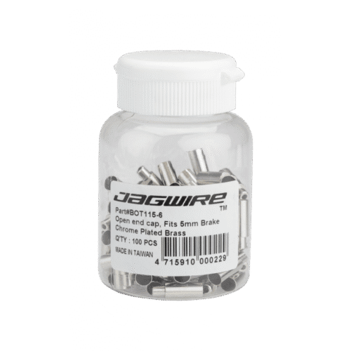 End caps Open - 5mm Brake to 4mm Road Cable Stops - Brass